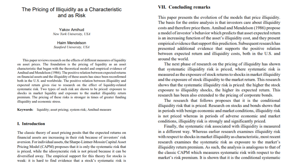 The Pricing of Illiquidity as a Characteristic and as Risk